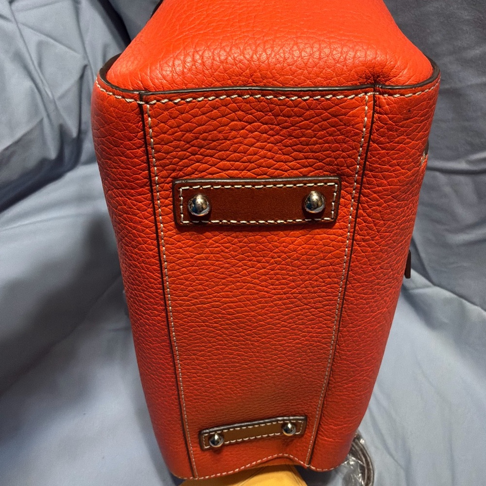 NWT Dooney & Bourke Cambridge Pebble Leather Shopper, Color Persimmon - Picture 3 of 10